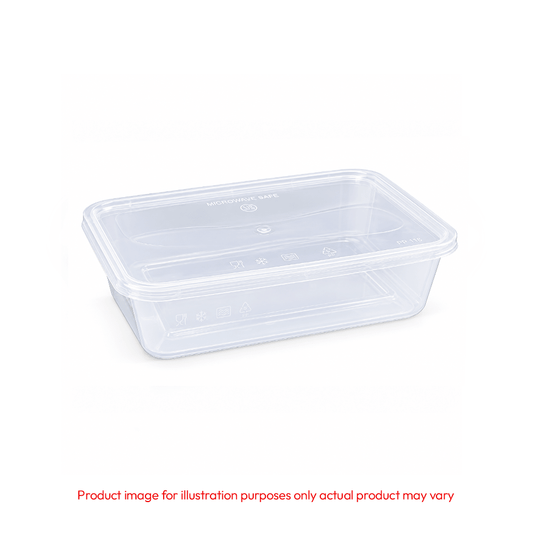 Microwavable Rectangular Containers Clear Lid 500ml to 1500ml - SNH Packing