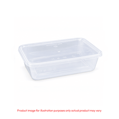 Microwavable Rectangular Containers Clear Lid 500ml to 1500ml - SNH Packing