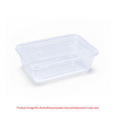 Microwavable Rectangular Containers Clear Lid 500ml to 1500ml - SNH Packing