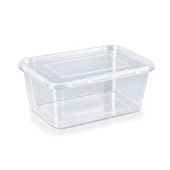 Microwavable Rectangular Containers Clear Lid 500ml to 1500ml - SNH Packing