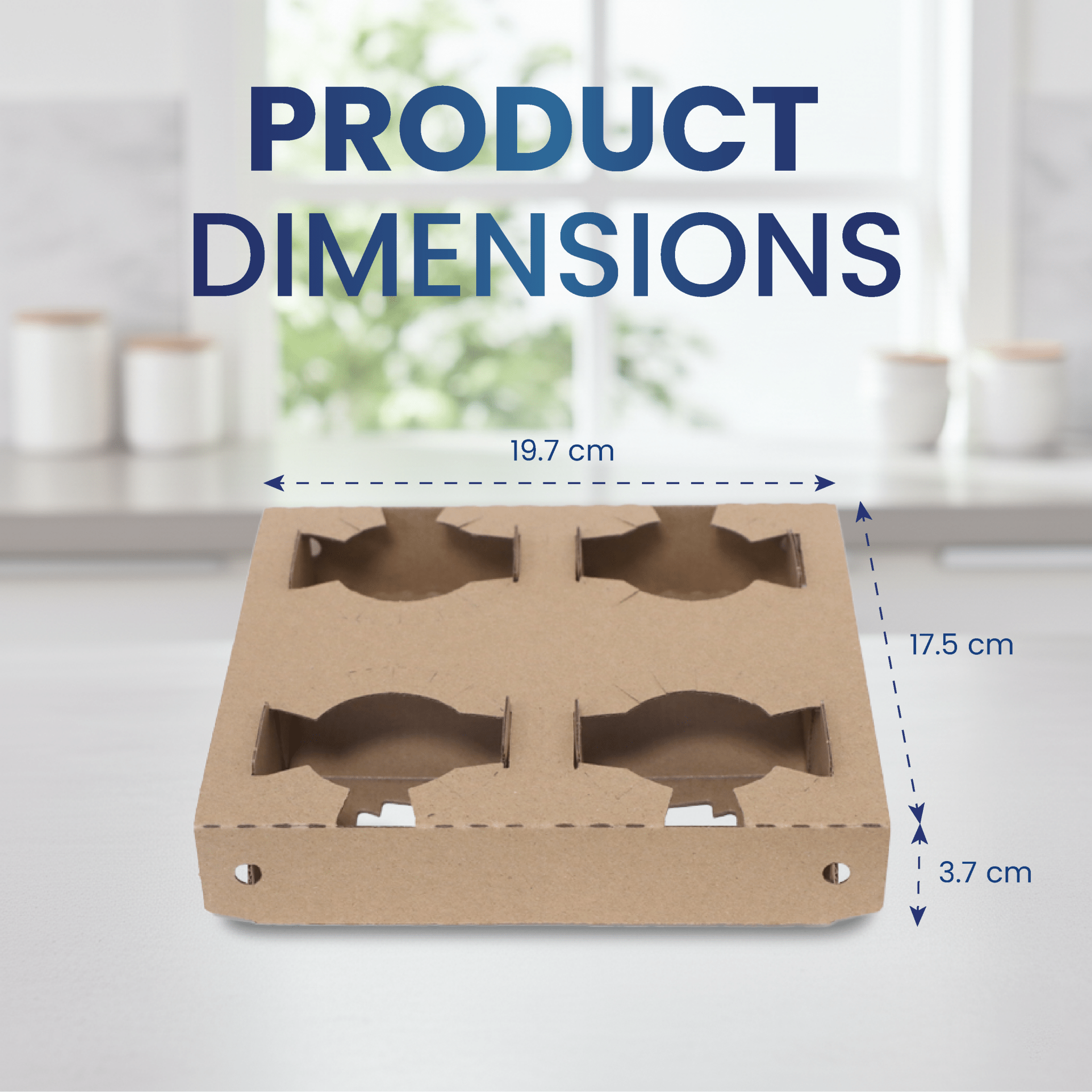 Mighty Drink Tray E Flute Brown 197x174x37mm Beverage Tray - SNH Packing
