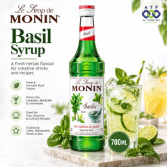 Monin Basil Syrup 700ML for Mocktails and Lemonades - SNH Packing
