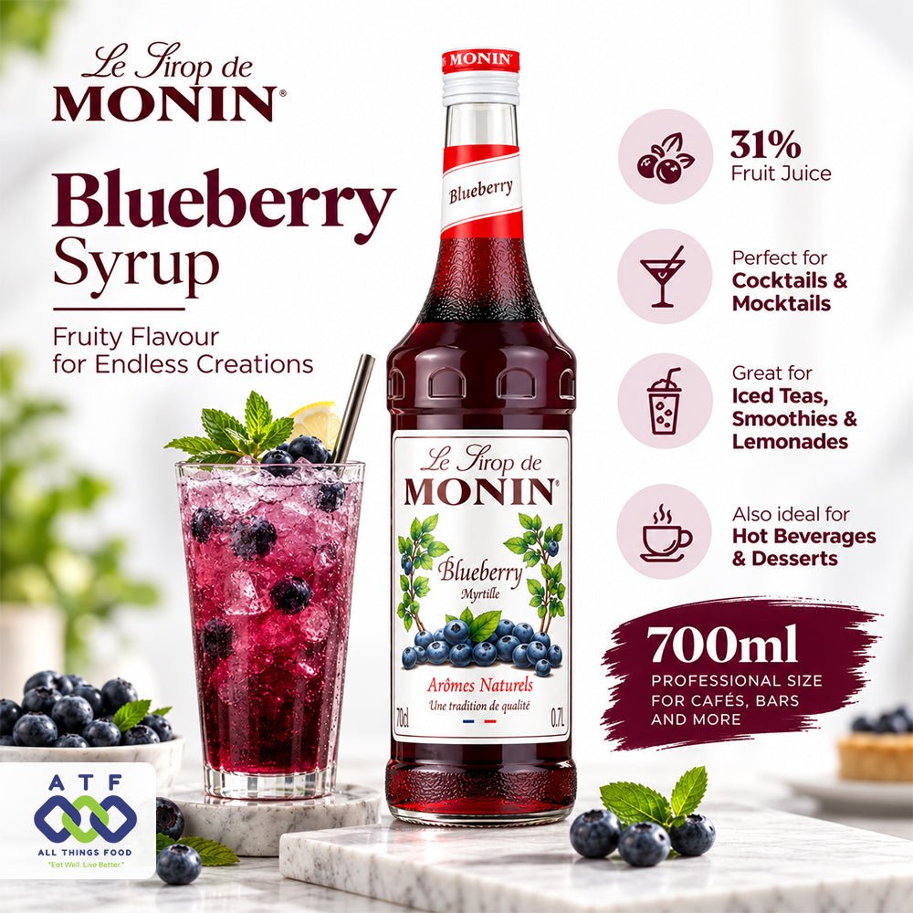 Monin Blueberry Syrup 700ml for Cocktails - SNH Packing