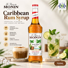 Monin Caribbean Rum Syrup 700ML for Mocktails and Coffee - SNH Packing