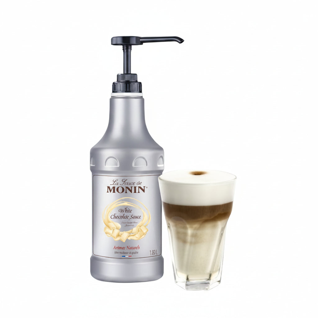 Monin White Chocolate Sauce for Coffee 1.89L