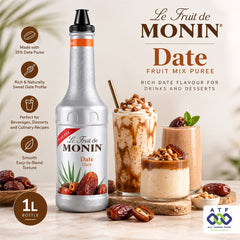 Monin Date Fruit Mix Puree 1L for Drinks and Desserts - SNH Packing