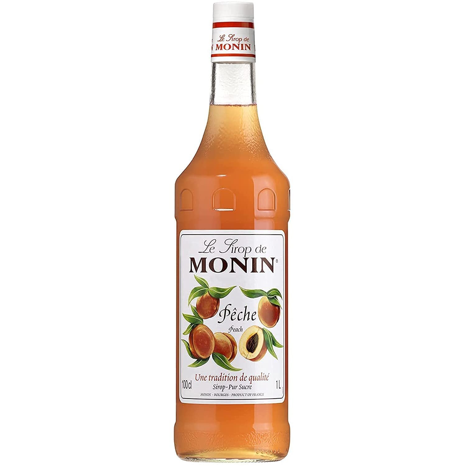 Monin Peach Syrup Sweet Juicy Fruit Flavour 1L
