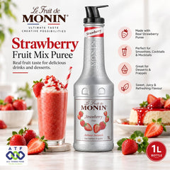 Monin Strawberry Fruit Mix Puree 1L Premium Berry Fruit Puree - SNH Packing