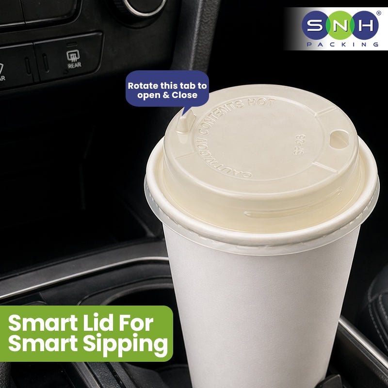 Paper Cup Lid UAE - 90mm Slider Lock - SNH Packing