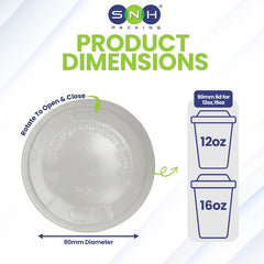 Paper Cup Lid UAE - 90mm Slider Lock - SNH Packing