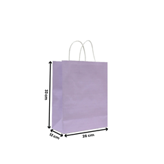 كيس ورقي أرجواني مقاس 16×8×22 سم بمقبض ملتوي