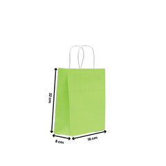 Paper Bags with Twisted Handles – Green Kraft Shopping Bags | Multiple Sizes | Eco-Friendly, Recyclable & Durable (250 PCS per Pack)
