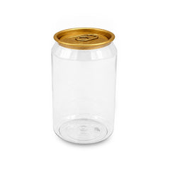 PET Can Clear Round with Gold Lid 55mm 250ml to 500ml - SNH Packing
