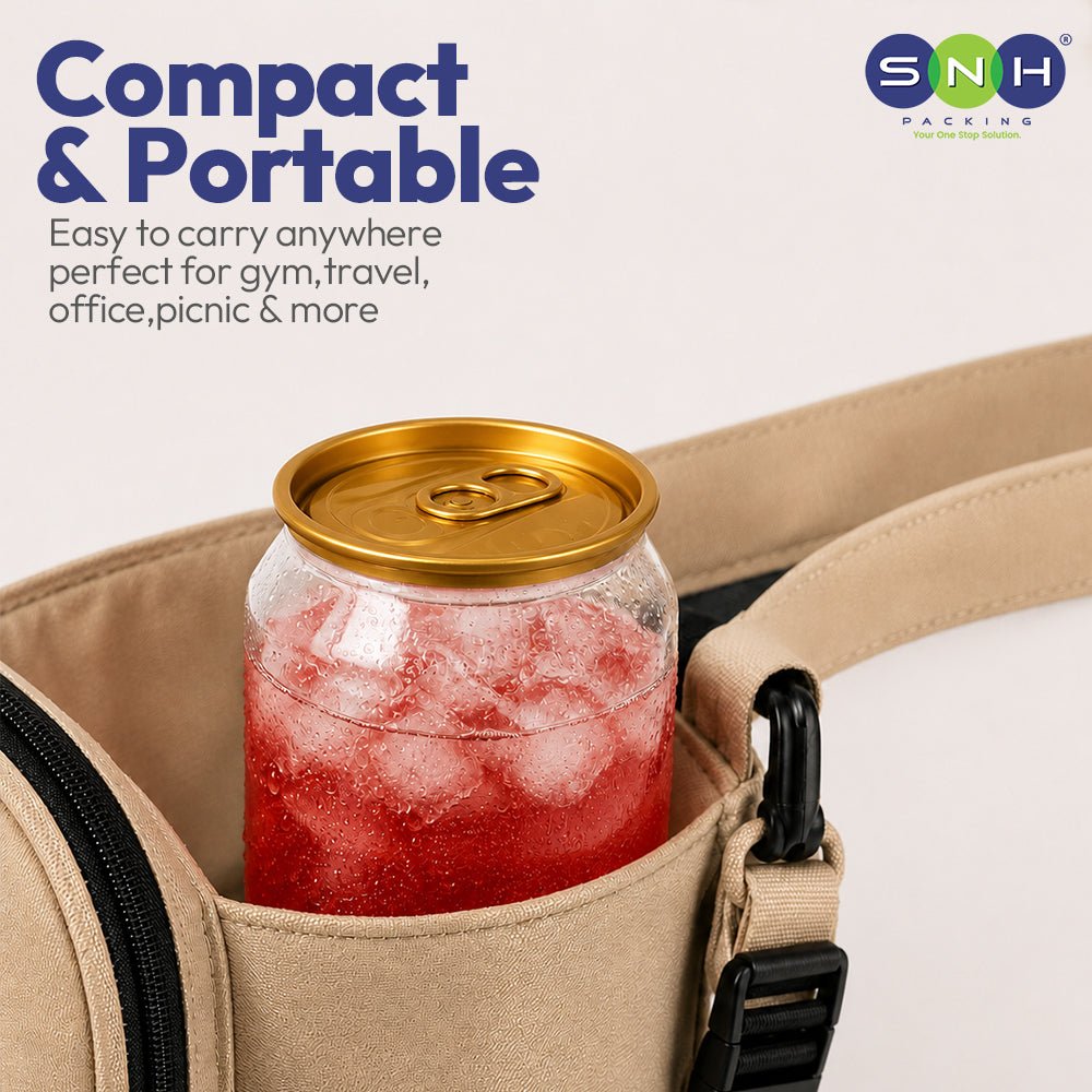 PET Can Clear Round with Gold Lid 55mm 250ml to 500ml - SNH Packing