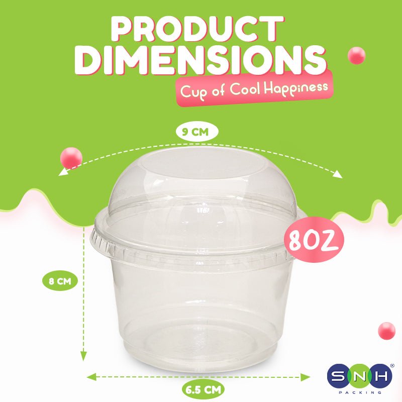 PET Dessert Cups SD15 SD20 6oz 8oz with Lids - SNH Packing