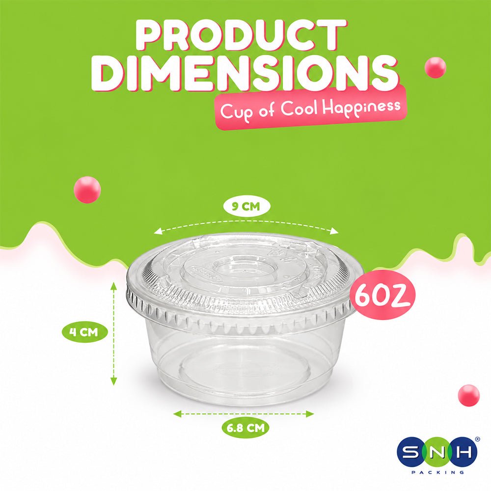 PET Dessert Cups SD15 SD20 6oz 8oz with Lids - SNH Packing