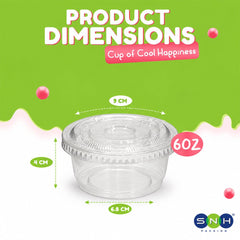 PET Dessert Cups SD15 SD20 6oz 8oz with Lids - SNH Packing
