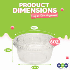 PET Dessert Cups SD15 SD20 6oz 8oz with Lids - SNH Packing