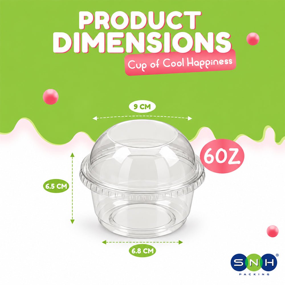 PET Dessert Cups SD15 SD20 6oz 8oz with Lids - SNH Packing