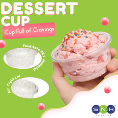 PET Dessert Cups SD15 SD20 6oz 8oz with Lids - SNH Packing