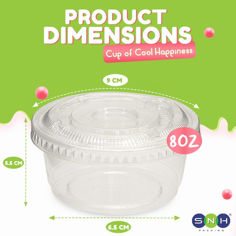PET Dessert Cups SD15 SD20 6oz 8oz with Lids - SNH Packing