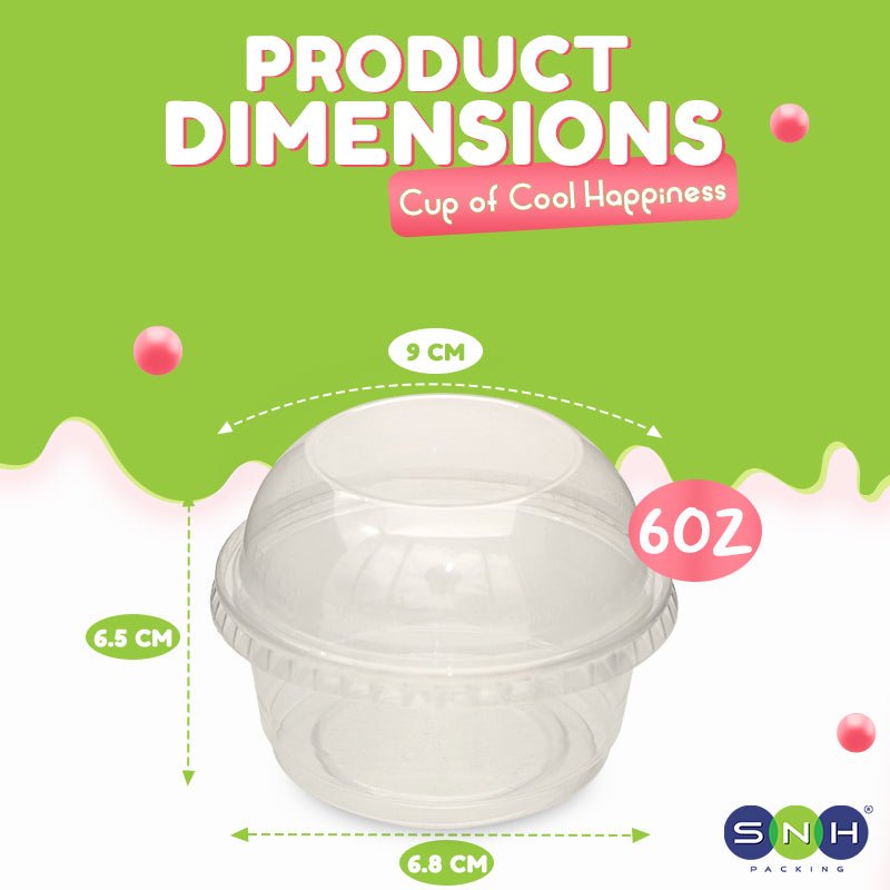 PET Dessert Cups SD15 SD20 6oz 8oz with Lids - SNH Packing