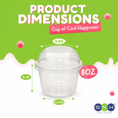 PET Dessert Cups SD15 SD20 6oz 8oz with Lids - SNH Packing