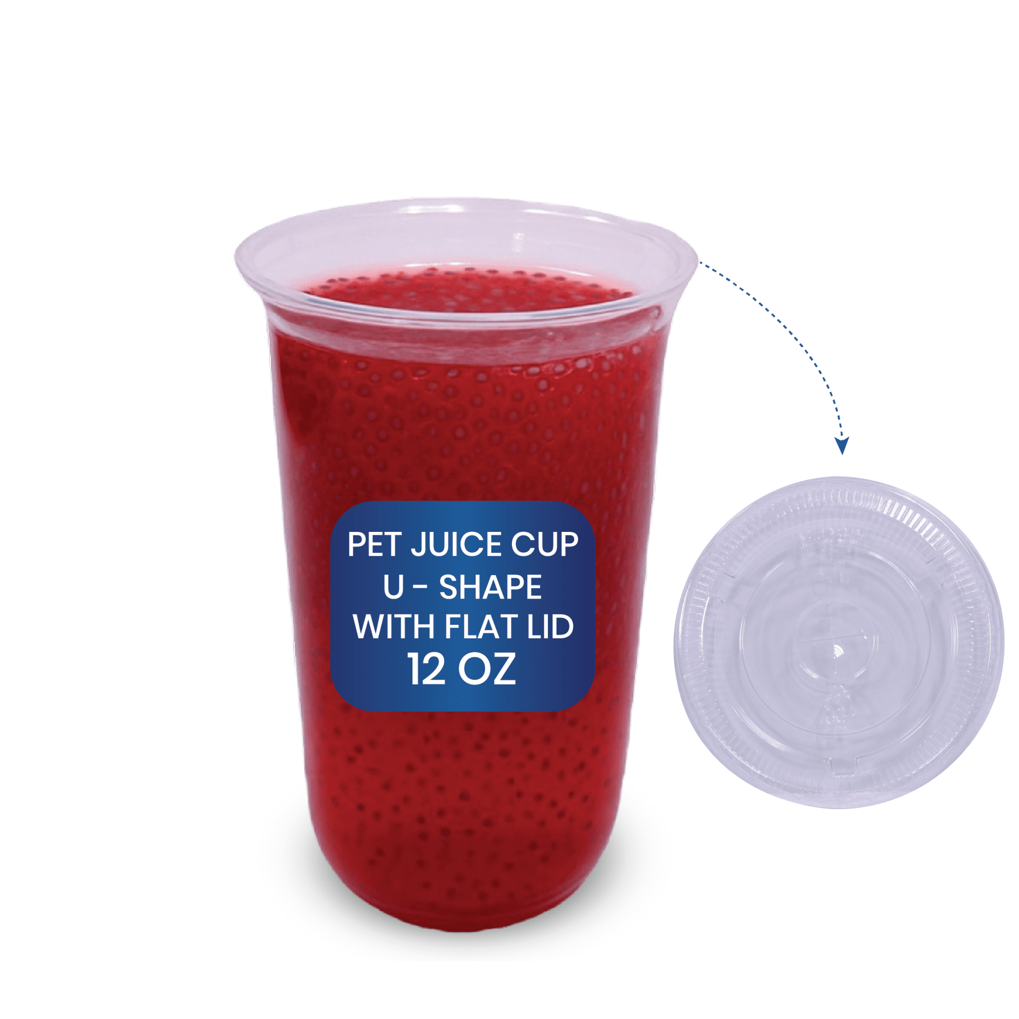 PET U Shape Juice Cups with Lids 10 OZ to 16 OZ - SNH Packing