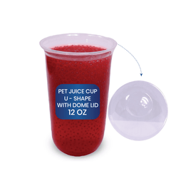 PET U Shape Juice Cups with Lids 10 OZ to 16 OZ - SNH Packing