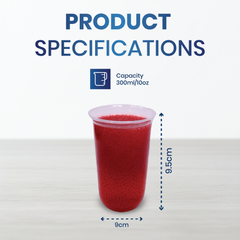 PET Juice Cups U-Shape with Flat & Dome Lids – 10oz to 16oz | Clear Disposable Beverage Cups | 1000 PCS