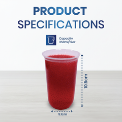 PET Juice Cups U-Shape with Flat & Dome Lids – 10oz to 16oz | Clear Plastic Beverage Cups