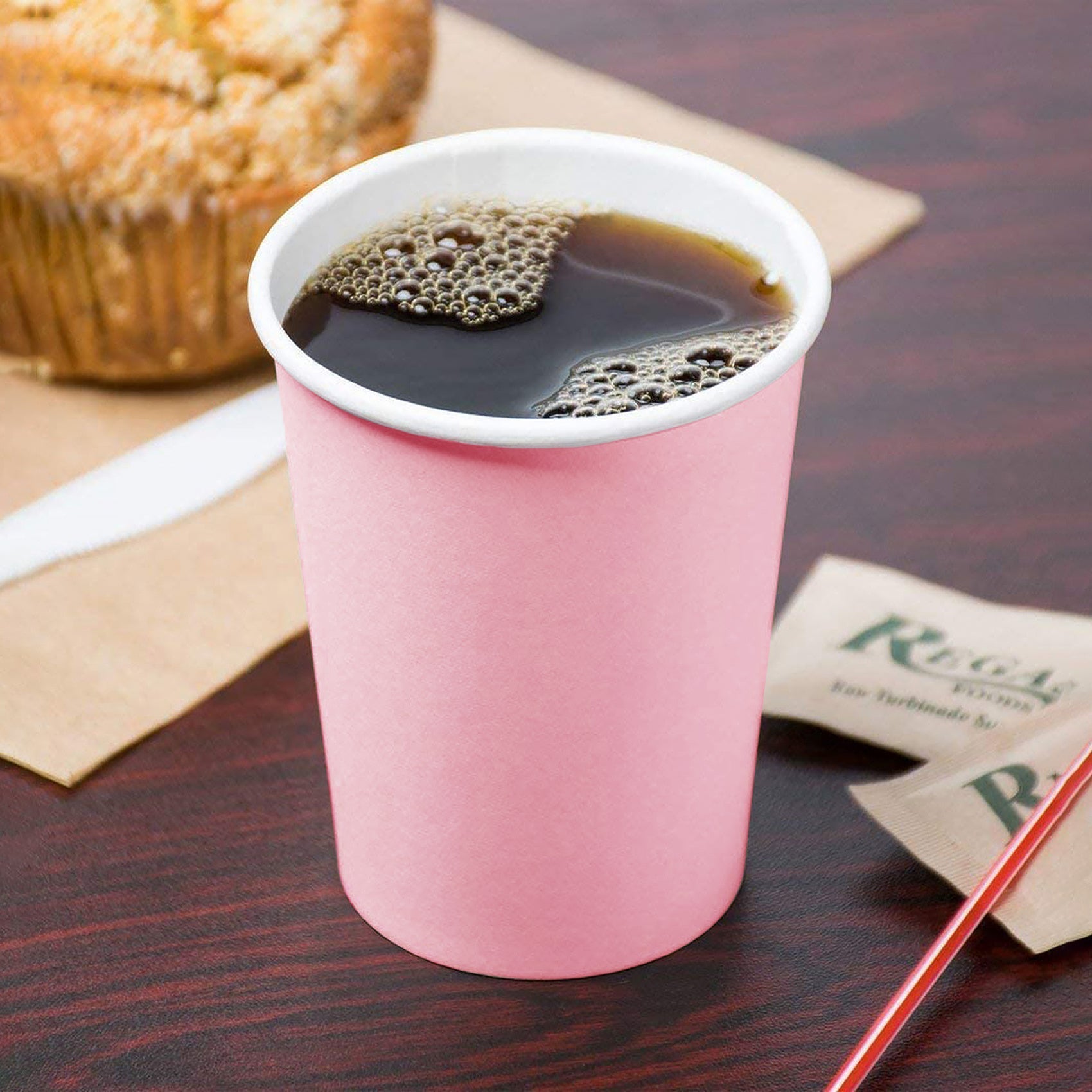 Pink Single Wall Paper Cup Disposable Hot & Cold Drinks - SNH Packing