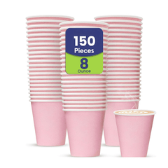 Pink Single Wall Paper Cup Disposable Hot & Cold Drinks - SNH Packing