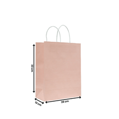 Pink Twisted Handle Paper Bags | Durable Kraft Bags - SNH Packing
