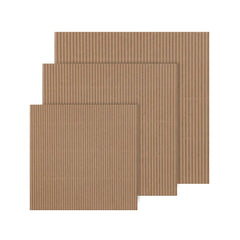 Three brown woven placemats on a white background