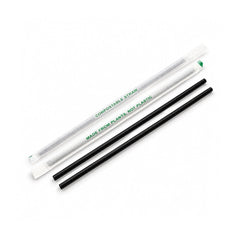 PLA Black Straws Individually Wrapped 100 PCS Eco Friendly - SNH Packing