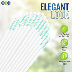 PLA White Straws Individually Wrapped | 100PCS - SNH Packing