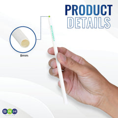PLA White Straws Individually Wrapped | 100PCS - SNH Packing