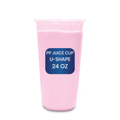 PP Juice Cups U Shape Clear 95mm 16oz 24oz Leak Proof - SNH Packing