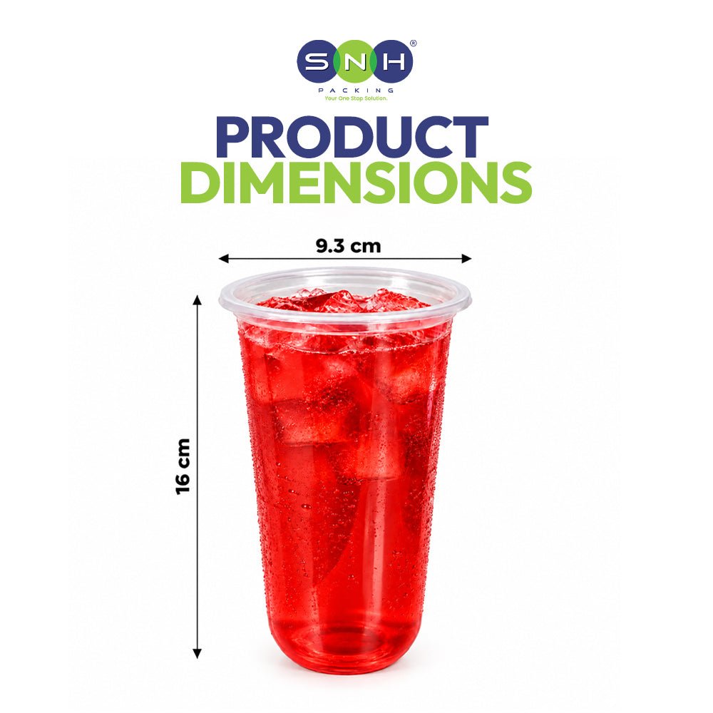 PP Juice Cups U Shape Clear 95mm 16oz 24oz Leak Proof - SNH Packing
