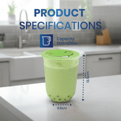 PP Juice Cups U Shape Clear 95mm 16oz 24oz Leak Proof - SNH Packing