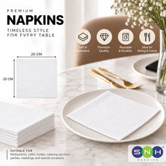 Premium Napkin 20x20CM 50 Pieces Black White - SNH Packing