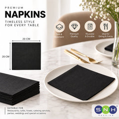 Premium Napkin 20x20CM 50 Pieces Black White - SNH Packing