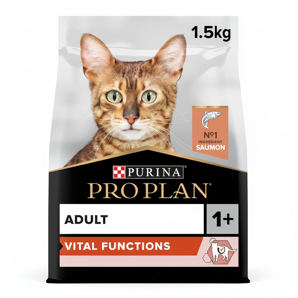 Purina Pro Plan Adult Vital Functions Everyday Dry Cat Food with Salmon, 1.5 kg - SNH Packing