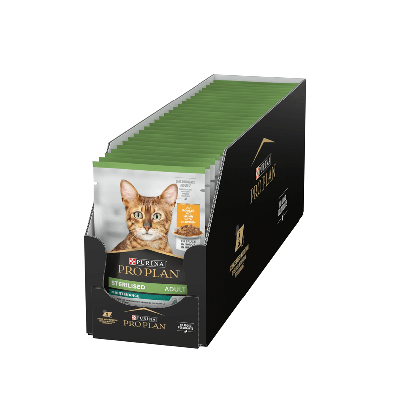 Purina Pro Plan Sterilised Adult Wet Cat Food, Chicken in Gravy, 85g - SNH Packing