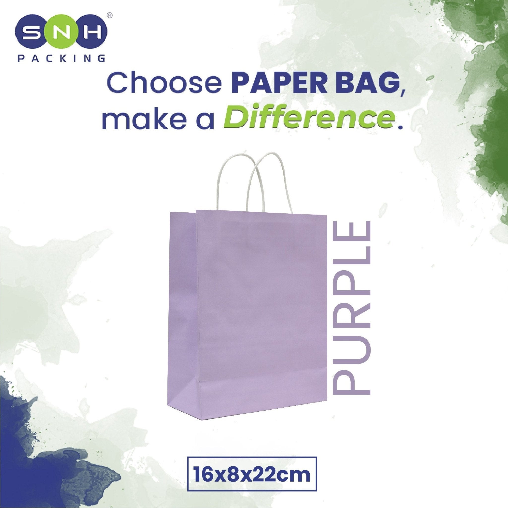 Purple Twisted Handle Paper Bags | Durable Kraft Bags - SNH Packing