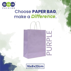 Purple Twisted Handle Paper Bags | Durable Kraft Bags - SNH Packing