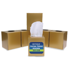 Botique Facial Tissue Box – Premium Soft 2-Ply Tissue Paper | Multiple Colors (White, Black, Golden, Pink, Mix) | 1x6 Boxes