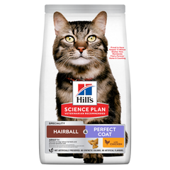 Hill’s Science Plan Hairball & Perfect Coat Adult Dry Cat Food with Chicken (1.5kg)