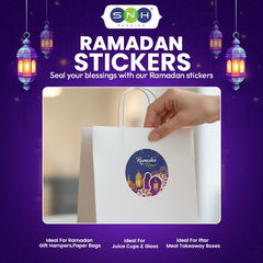 Ramadan Kareem Sheet Paper Stickers 5cm Round - SNH Packing